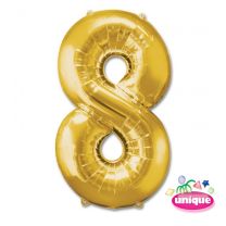 34&quot; Gold Number 8 foil balloon