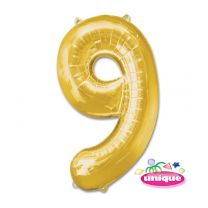 34&quot; Gold Number 9 foil balloon