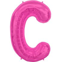 Hot Pink Letter C Shape 34&quot; Foil Balloon