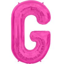 Hot Pink Letter G Shape 34&quot; Foil Balloon