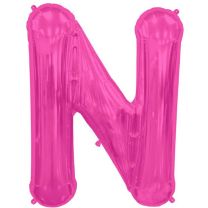 Hot Pink Letter N Shape 34&quot; Foil Balloon