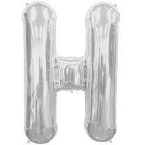 Silver Letter H Shape 34&quot; Foil Balloon