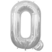 Silver Letter Q Shape 34&quot; Foil Balloon