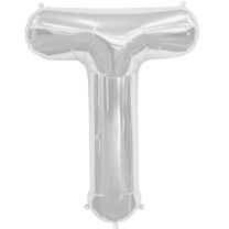 Silver Letter T Shape 34&quot; Foil Balloon