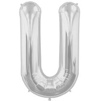 Silver Letter U Shape 34&quot; Foil Balloon