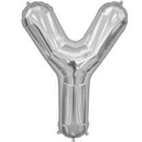 Silver Letter Y Shape 34&quot; Foil Balloon