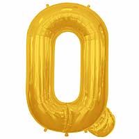 Gold Letter Q Shape 34&quot; Foil Balloon