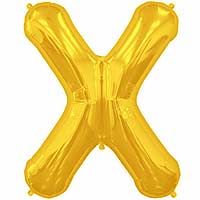 Gold Letter X Shape 34&quot; Foil Balloon