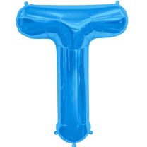 Blue Letter T Shape 34&quot; Foil Balloon 