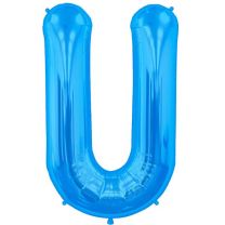 Blue Letter U Shape 34&quot; Foil Balloon 
