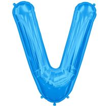 Blue Letter V Shape 34&quot; Foil Balloon 
