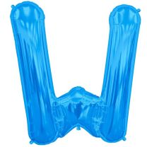 Blue Letter W Shape 34&quot; Foil Balloon 