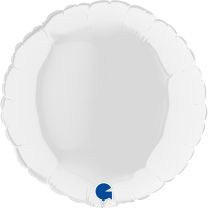 9" Round Foil Balloons White Pack of 5 GRABO