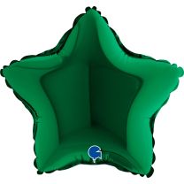 9" Star Foil Balloons Dark Green Pack of 5 GRABO