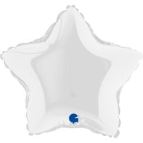 9" Star Foil Balloons White Pack of 5 GRABO