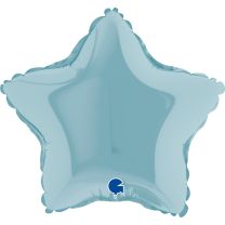 9" Star Foil Balloons Pastel Blue Pack of 5 GRABO