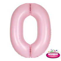 34" Matte Lovely Pink No. 0 - Number Foil Balloon