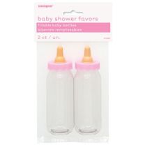 2PK 5" FILLABLE PINK BABY BOTTLES