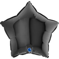 Star 18" Black Foil Balloon GRABO Flat