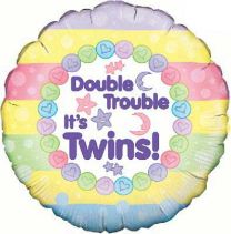Double Trouble, It's Twins - 18&quot; Foil Balloon