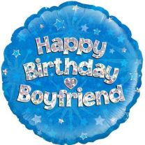 Happy Birthday Boyfriend Holographic - 18&quot; Foil Balloon
