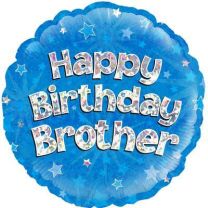 Happy Birthday Brother Holographic - 18&quot; Foil Balloon