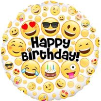 Emoji Happy Birthday - 18&quot; Foil Balloon