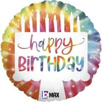 TieDye Cake Birthday - 18" Foil Balloon