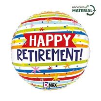 Happy Retirement Stripes - 18" Foil Balloon