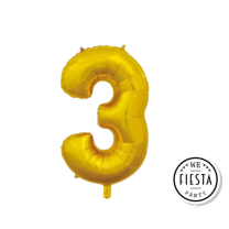 26" Gold No. 3 - Number Foil Balloon