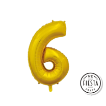 26" Gold No. 6 - Number Foil Balloon