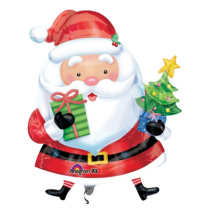 Santa with Tree 26" Supershape Foil Balloon 1ct