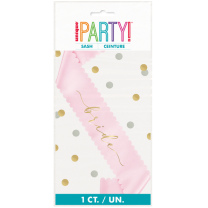 Bride Pink and Gold Sash 1 ct.
