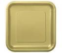 Gold 9'' Square Plates 14 CT.