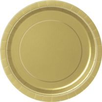 Gold 9'' Round Plates 16 CT.