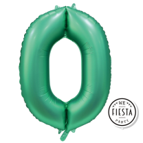 34" Satin Green No. 0 - Number Foil Balloon