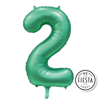 34" Satin Green No. 2 - Number Foil Balloon