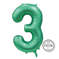 34" Satin Green No. 3 - Number Foil Balloon