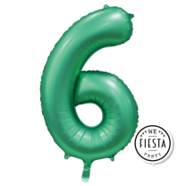 34" Satin Green No. 6 - Number Foil Balloon