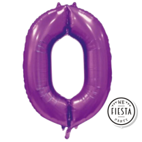 34" Satin Purple No. 0 - Number Foil Balloon