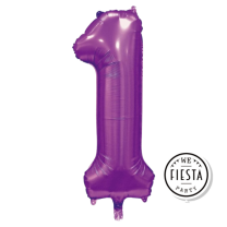 34" Satin Purple No. 1 - Number Foil Balloon