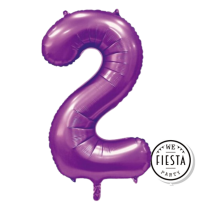 34" Satin Purple No. 2 - Number Foil Balloon