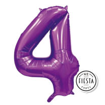 34" Satin Purple No. 4 - Number Foil Balloon