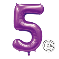 34" Satin Purple No. 5 - Number Foil Balloon