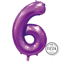 34" Satin Purple No. 6 - Number Foil Balloon