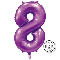 34" Satin Purple No. 8 - Number Foil Balloon