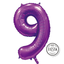 34" Satin Purple No. 9 - Number Foil Balloon