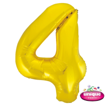 34" Classic Gold No. 4 - Number Foil Balloon