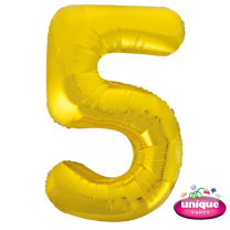 34" Classic Gold No. 5 - Number Foil Balloon