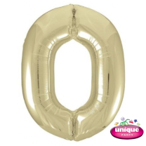 34" Gold No. 0 - Number Foil Balloon